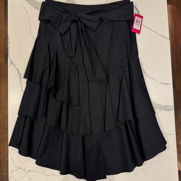 Vince Camuto Dresses & Skirts - Vince Camuto Black Layered Ruffle Big Bow Skirt